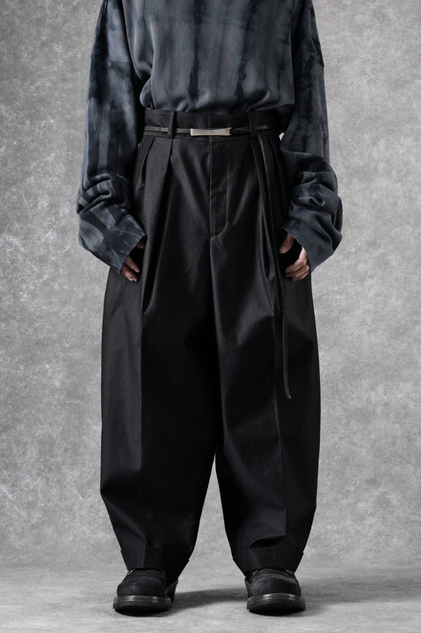 画像をギャラリービューアに読み込む, atelier AMBER COTTON SATIN TAPERED WIDE PANTS (black)