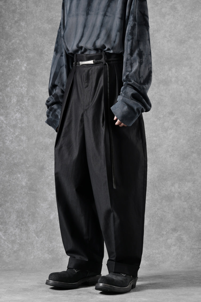 画像をギャラリービューアに読み込む, atelier AMBER COTTON SATIN TAPERED WIDE PANTS (black)