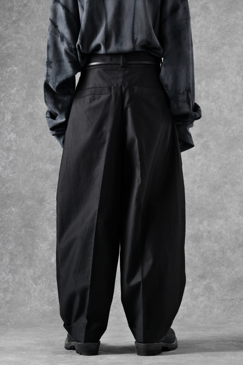 画像をギャラリービューアに読み込む, atelier AMBER COTTON SATIN TAPERED WIDE PANTS (black)