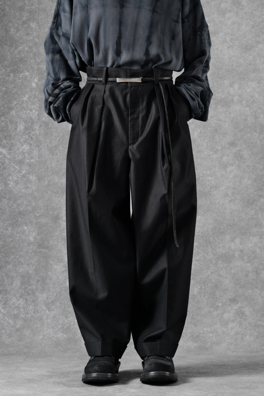 画像をギャラリービューアに読み込む, atelier AMBER COTTON SATIN TAPERED WIDE PANTS (black)