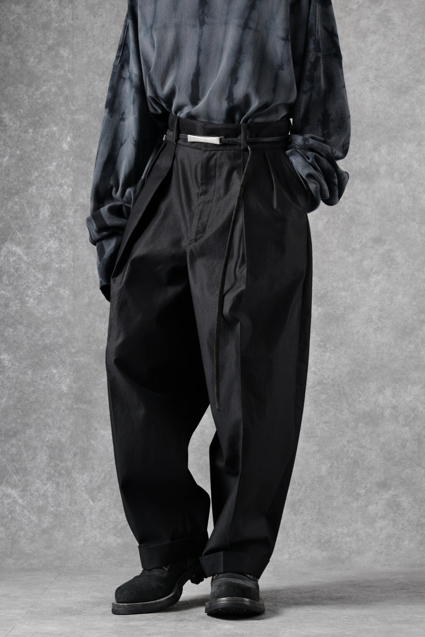 画像をギャラリービューアに読み込む, atelier AMBER COTTON SATIN TAPERED WIDE PANTS (black)