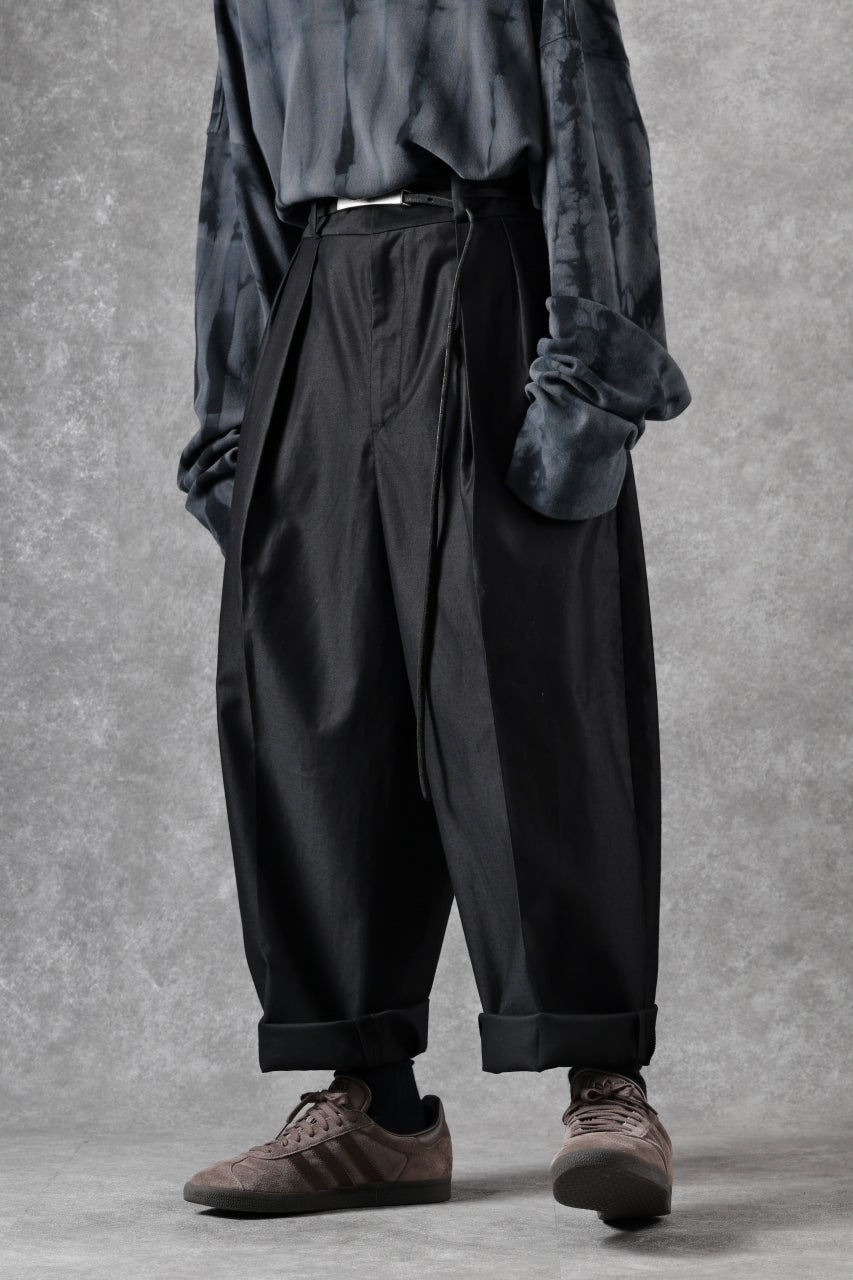 画像をギャラリービューアに読み込む, atelier AMBER COTTON SATIN TAPERED WIDE PANTS (black)