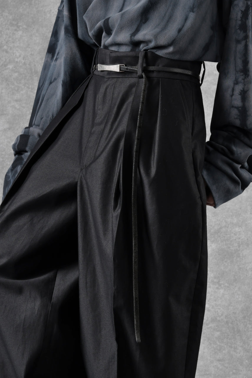 画像をギャラリービューアに読み込む, atelier AMBER COTTON SATIN TAPERED WIDE PANTS (black)