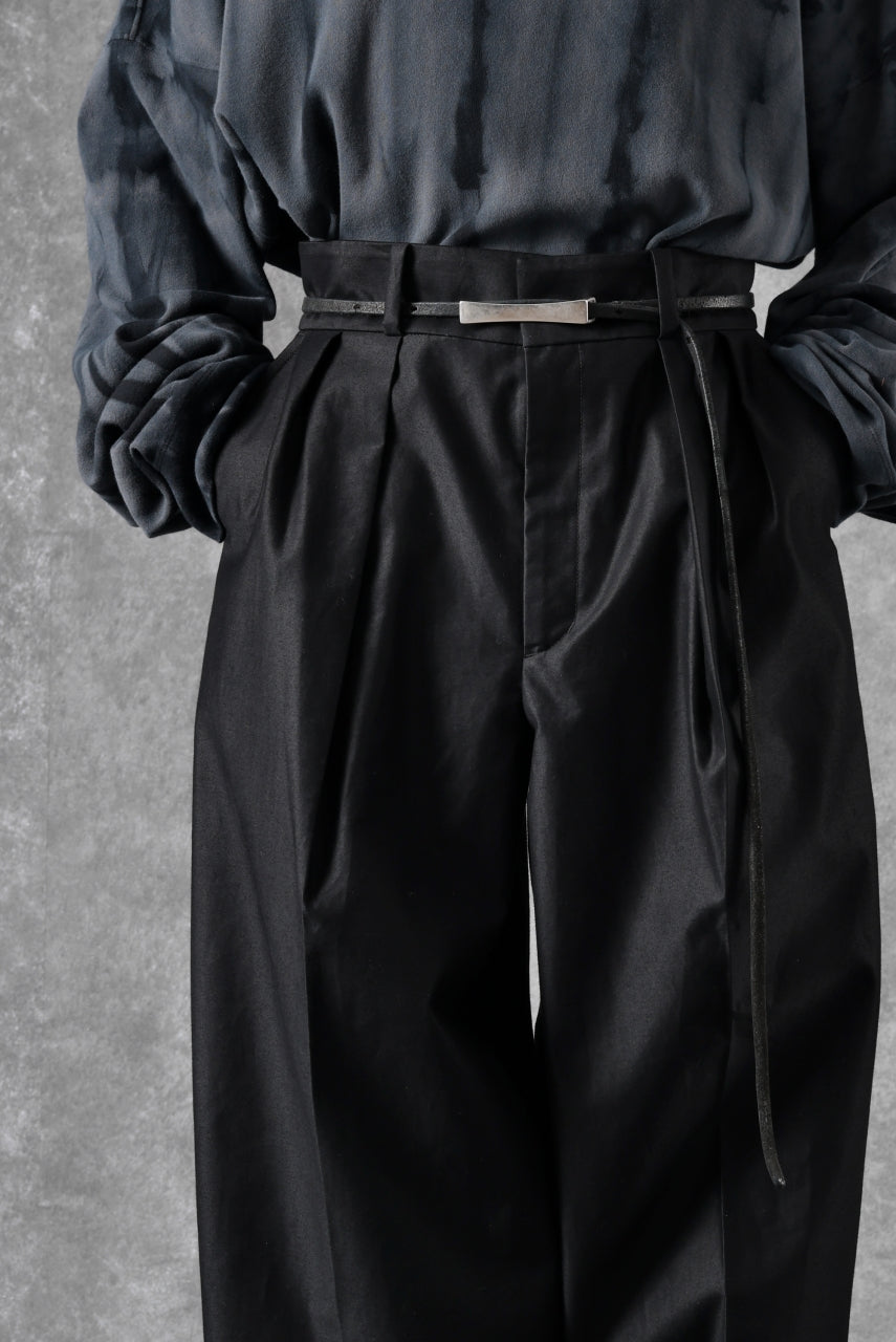 atelier AMBER COTTON SATIN TAPERED WIDE PANTS (black)