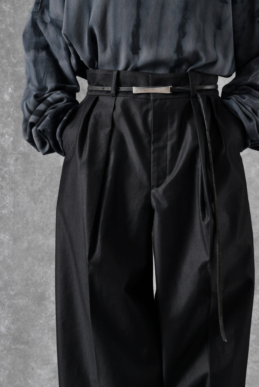画像をギャラリービューアに読み込む, atelier AMBER COTTON SATIN TAPERED WIDE PANTS (black)