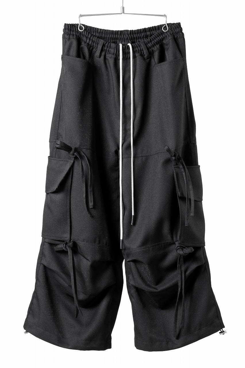 画像をギャラリービューアに読み込む, A.F ARTEFACT KNOTTING DETAIL TWILL VOLUME PANTS (BLACK)