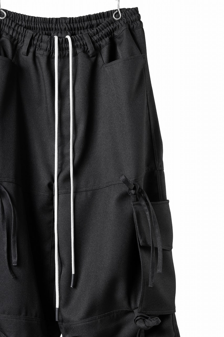 画像をギャラリービューアに読み込む, A.F ARTEFACT KNOTTING DETAIL TWILL VOLUME PANTS (BLACK)