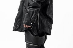 画像をギャラリービューアに読み込む, A.F ARTEFACT SNAPPED COCOON SHIRT-JACKET / SOFT GOAT LEATHER (BLACK)