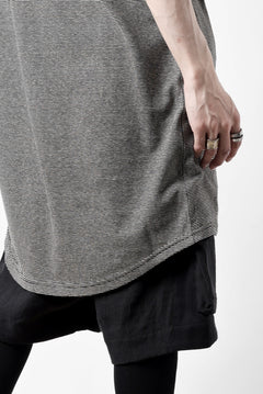 画像をギャラリービューアに読み込む, A.F ARTEFACT LOOSEY LONG TANK TOP / MICRO STRIPE JERSEY (BLACK x IVORY)