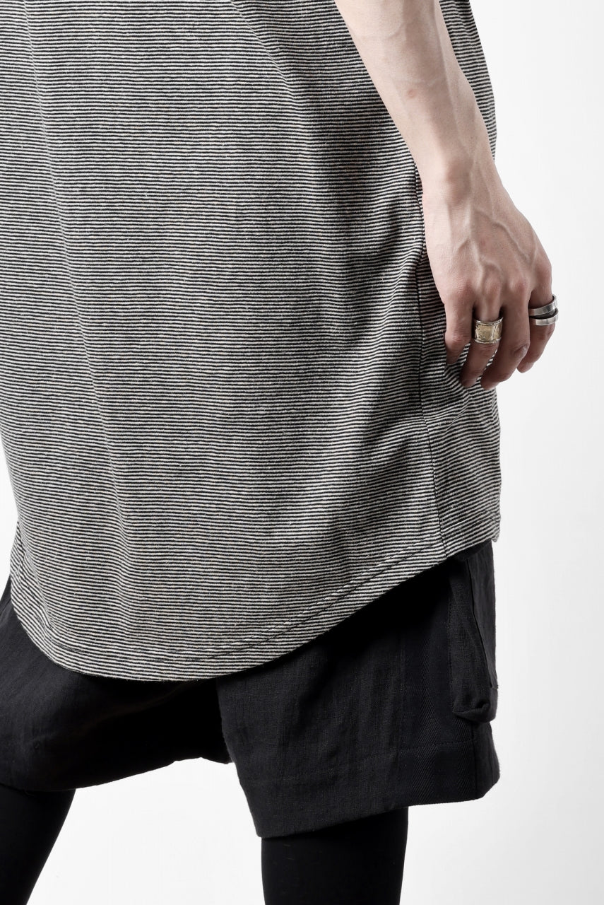 画像をギャラリービューアに読み込む, A.F ARTEFACT LOOSEY LONG TANK TOP / MICRO STRIPE JERSEY (BLACK x IVORY)