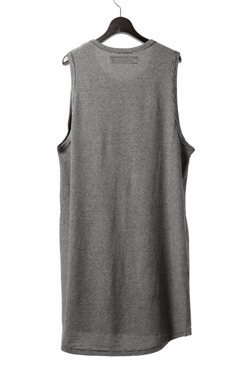画像をギャラリービューアに読み込む, A.F ARTEFACT LOOSEY LONG TANK TOP / MICRO STRIPE JERSEY (BLACK x IVORY)