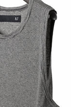 画像をギャラリービューアに読み込む, A.F ARTEFACT LOOSEY LONG TANK TOP / MICRO STRIPE JERSEY (BLACK x IVORY)