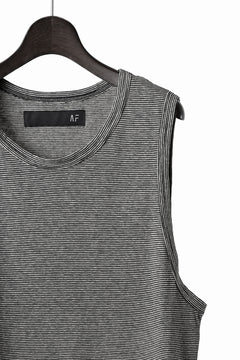 画像をギャラリービューアに読み込む, A.F ARTEFACT LOOSEY LONG TANK TOP / MICRO STRIPE JERSEY (BLACK x IVORY)