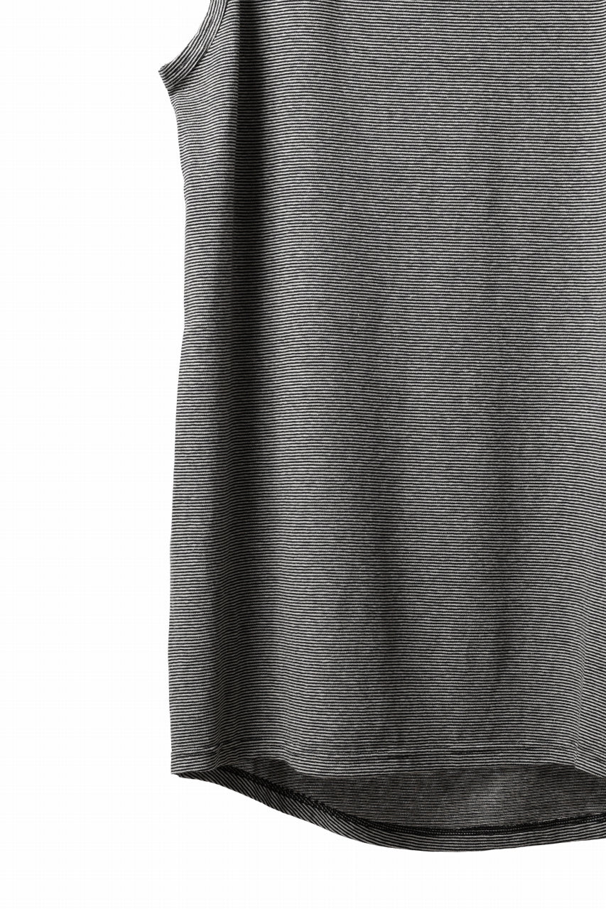 画像をギャラリービューアに読み込む, A.F ARTEFACT LOOSEY LONG TANK TOP / MICRO STRIPE JERSEY (BLACK x IVORY)