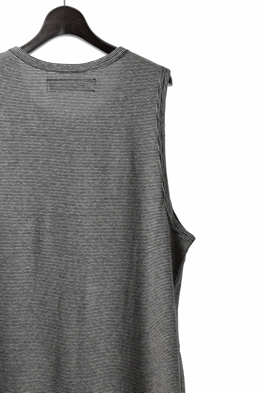 画像をギャラリービューアに読み込む, A.F ARTEFACT LOOSEY LONG TANK TOP / MICRO STRIPE JERSEY (BLACK x IVORY)