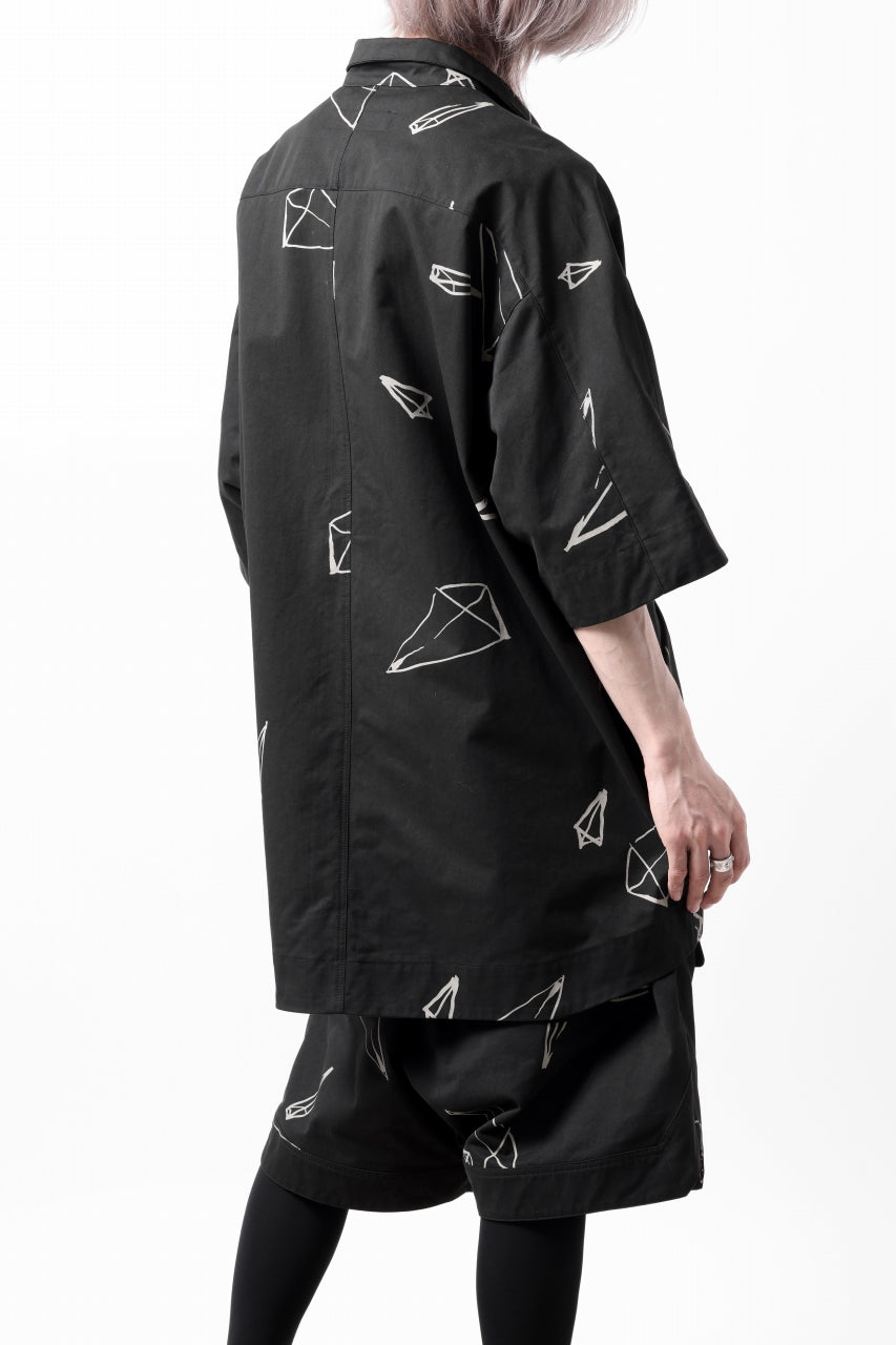 画像をギャラリービューアに読み込む, A.F ARTEFACT PYRA PATTERN PRINT H/S COVER-ALL SHIRT (BLACK)