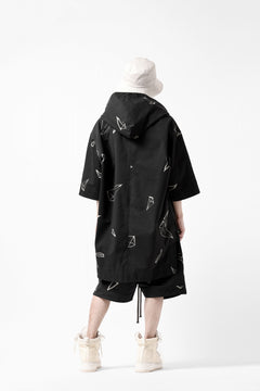画像をギャラリービューアに読み込む, A.F ARTEFACT PYRA PATTERN PRINT H/S HOODIE SHIRT (BLACK)