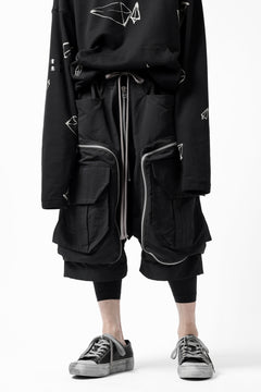 画像をギャラリービューアに読み込む, A.F ARTEFACT RADICAL-ZIP MILITARY SARROUEL SHORTS (BLACK)