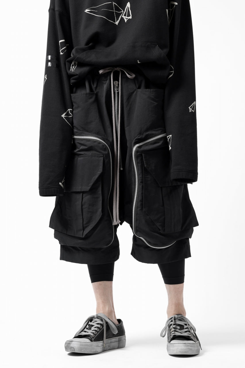 画像をギャラリービューアに読み込む, A.F ARTEFACT RADICAL-ZIP MILITARY SARROUEL SHORTS (BLACK)