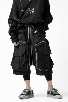 画像をギャラリービューアに読み込む, A.F ARTEFACT RADICAL-ZIP MILITARY SARROUEL SHORTS (BLACK)