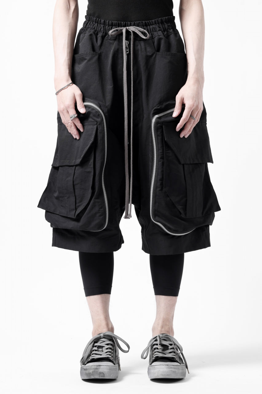 画像をギャラリービューアに読み込む, A.F ARTEFACT RADICAL-ZIP MILITARY SARROUEL SHORTS (BLACK)