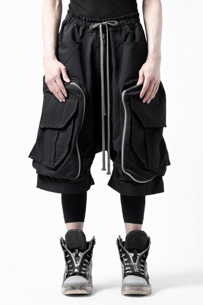 画像をギャラリービューアに読み込む, A.F ARTEFACT RADICAL-ZIP MILITARY SARROUEL SHORTS (BLACK)