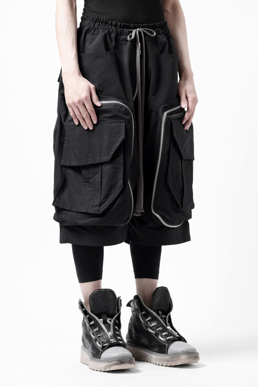 画像をギャラリービューアに読み込む, A.F ARTEFACT RADICAL-ZIP MILITARY SARROUEL SHORTS (BLACK)