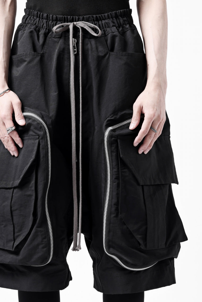 画像をギャラリービューアに読み込む, A.F ARTEFACT RADICAL-ZIP MILITARY SARROUEL SHORTS (BLACK)