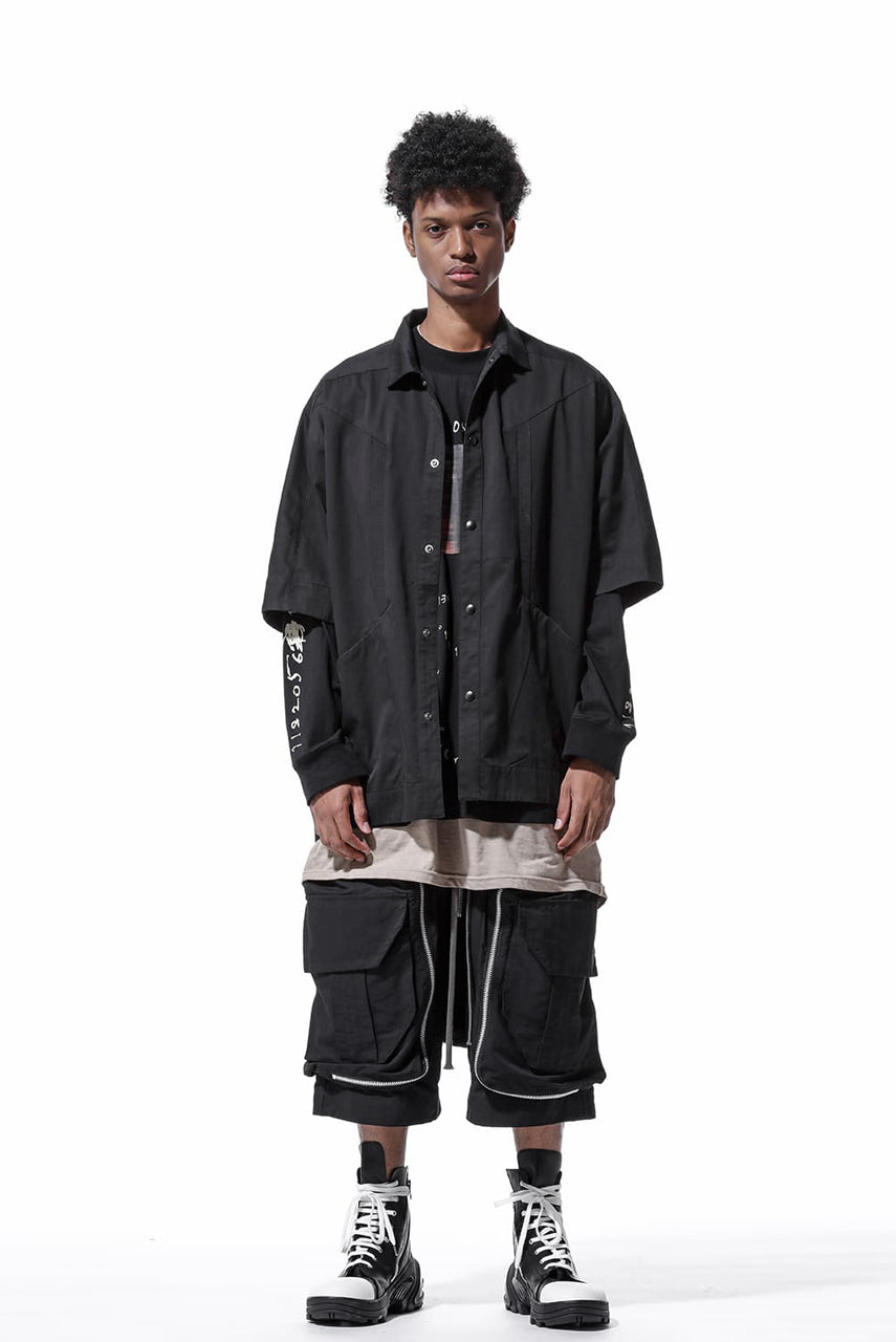 画像をギャラリービューアに読み込む, A.F ARTEFACT RADICAL-ZIP MILITARY SARROUEL SHORTS (BLACK)