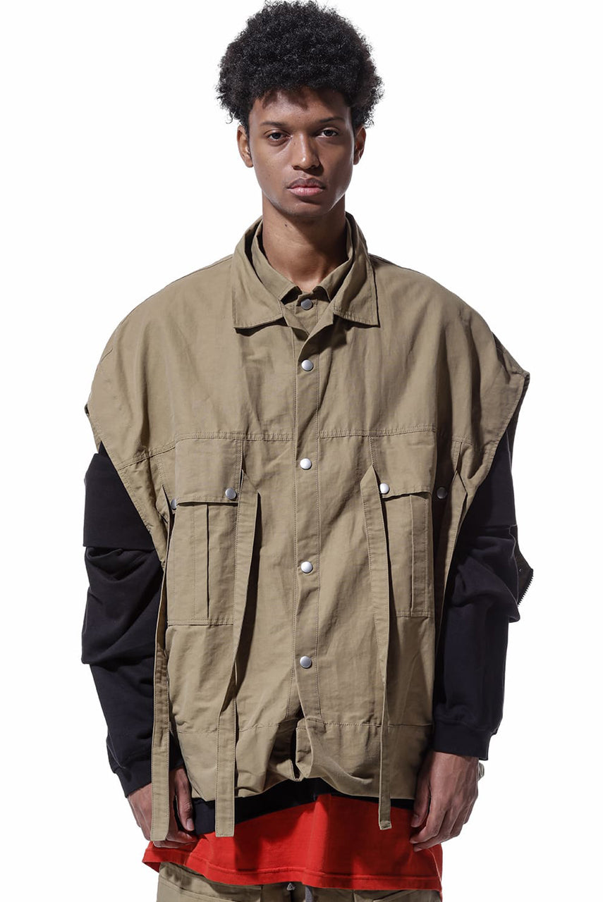 画像をギャラリービューアに読み込む, A.F ARTEFACT DOUBLE-LAYERED WORK VEST (BEIGE)