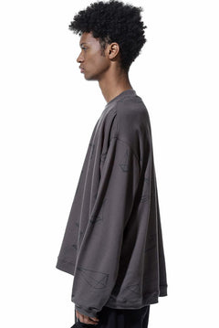画像をギャラリービューアに読み込む, A.F ARTEFACT PYRA PATTERN PRINT CREW NECK TOPS (GREY)