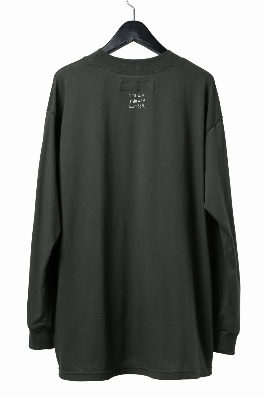 画像をギャラリービューアに読み込む, A.F ARTEFACT THICK-COLLAR BASIC L/S T-SHIRT / TYPE A PRINT (KHAKI)