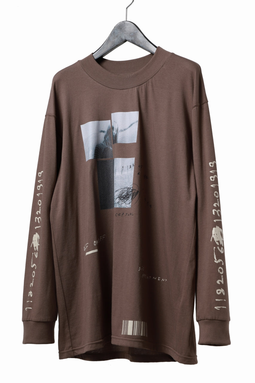 画像をギャラリービューアに読み込む, A.F ARTEFACT THICK-COLLAR BASIC L/S T-SHIRT / TYPE B PRINT (BROWN)