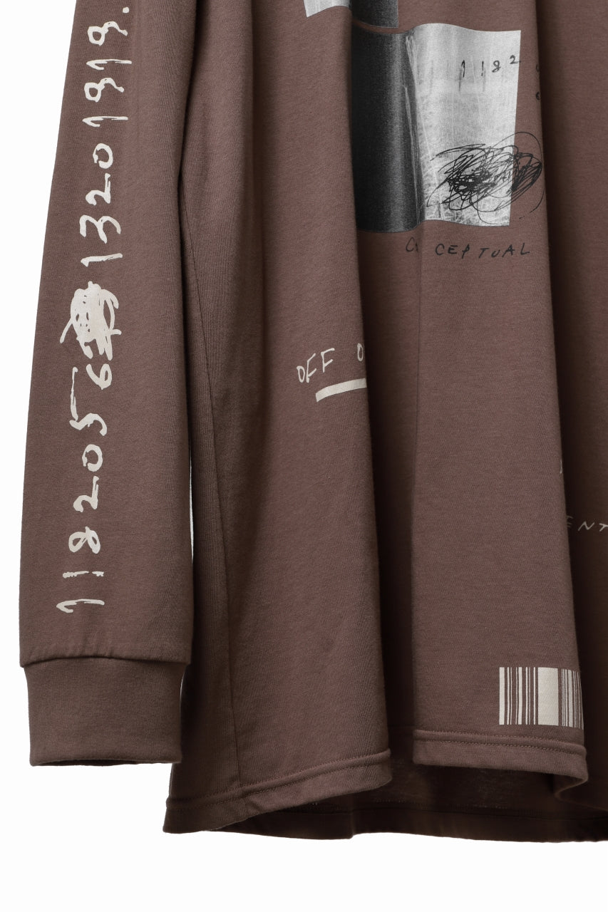 画像をギャラリービューアに読み込む, A.F ARTEFACT THICK-COLLAR BASIC L/S T-SHIRT / TYPE B PRINT (BROWN)