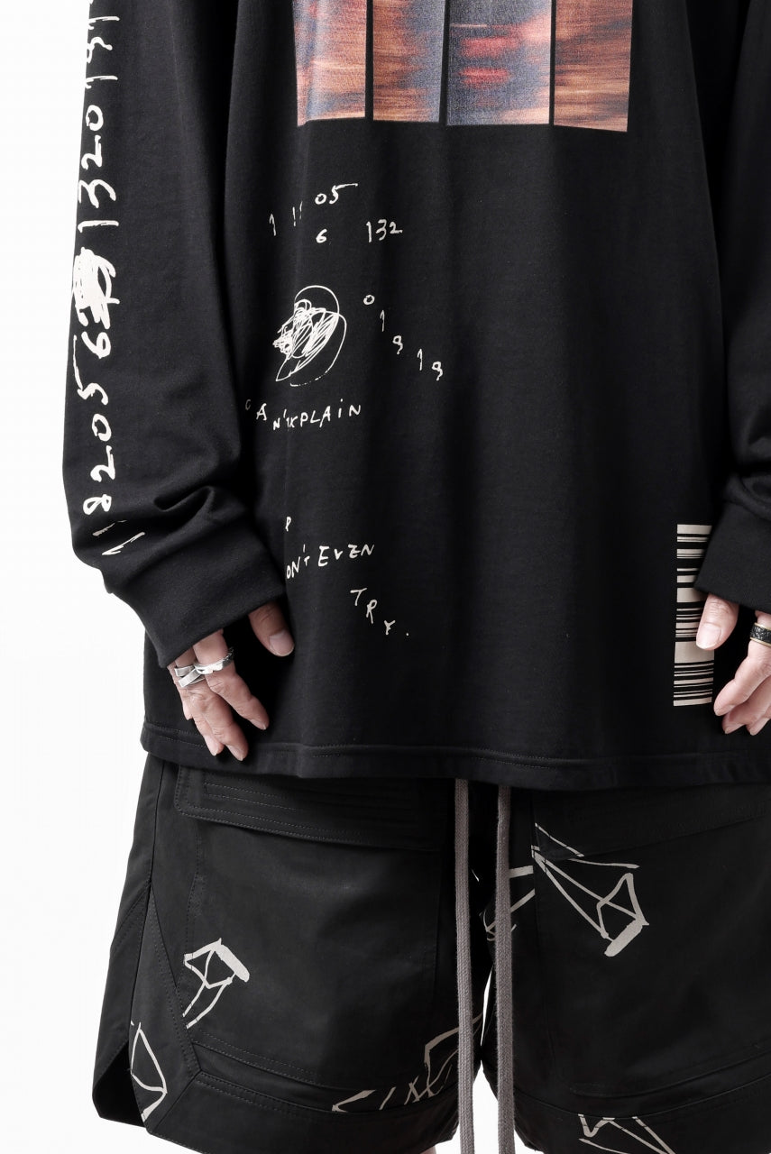画像をギャラリービューアに読み込む, A.F ARTEFACT THICK-COLLAR BASIC L/S T-SHIRT / TYPE A PRINT (BLACK)