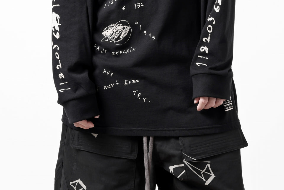 画像をギャラリービューアに読み込む, A.F ARTEFACT THICK-COLLAR BASIC L/S T-SHIRT / TYPE A PRINT (BLACK)