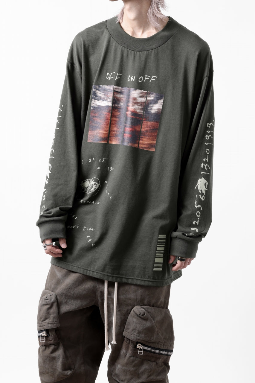 画像をギャラリービューアに読み込む, A.F ARTEFACT THICK-COLLAR BASIC L/S T-SHIRT / TYPE A PRINT (KHAKI)