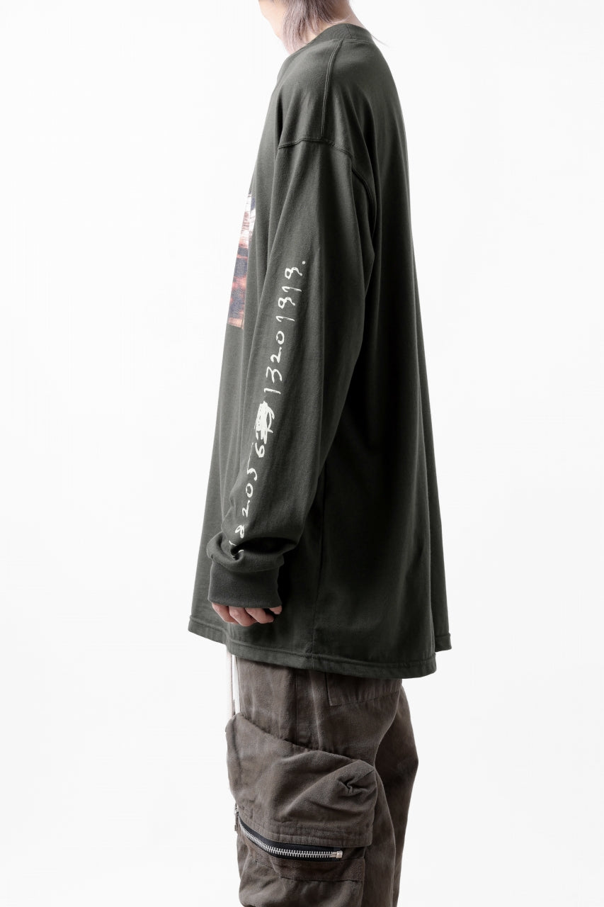 画像をギャラリービューアに読み込む, A.F ARTEFACT THICK-COLLAR BASIC L/S T-SHIRT / TYPE A PRINT (KHAKI)
