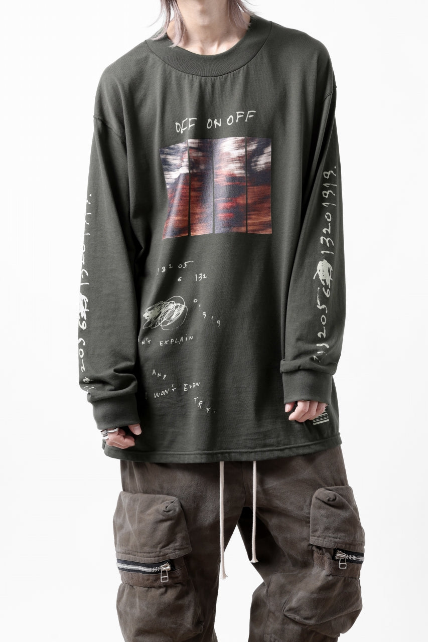 画像をギャラリービューアに読み込む, A.F ARTEFACT THICK-COLLAR BASIC L/S T-SHIRT / TYPE A PRINT (KHAKI)