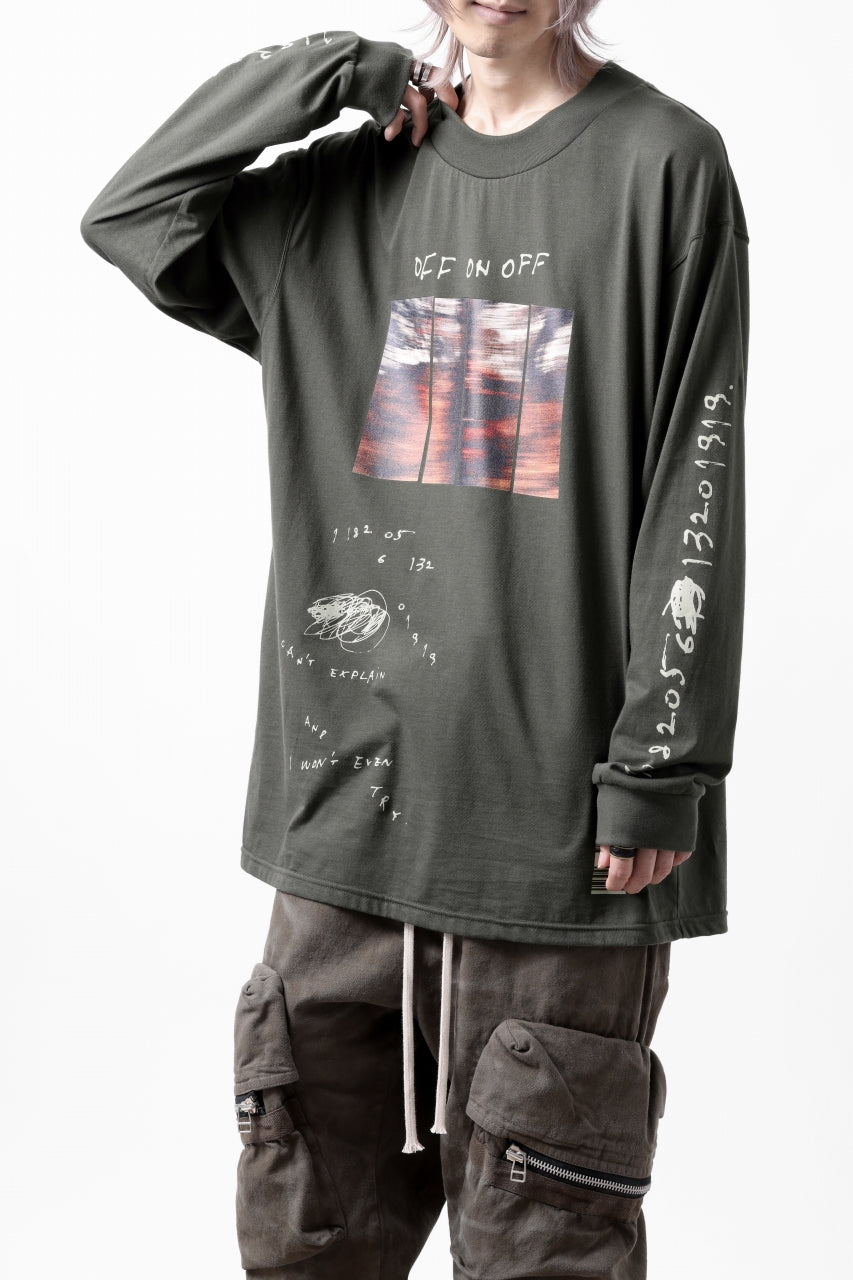 画像をギャラリービューアに読み込む, A.F ARTEFACT THICK-COLLAR BASIC L/S T-SHIRT / TYPE A PRINT (KHAKI)