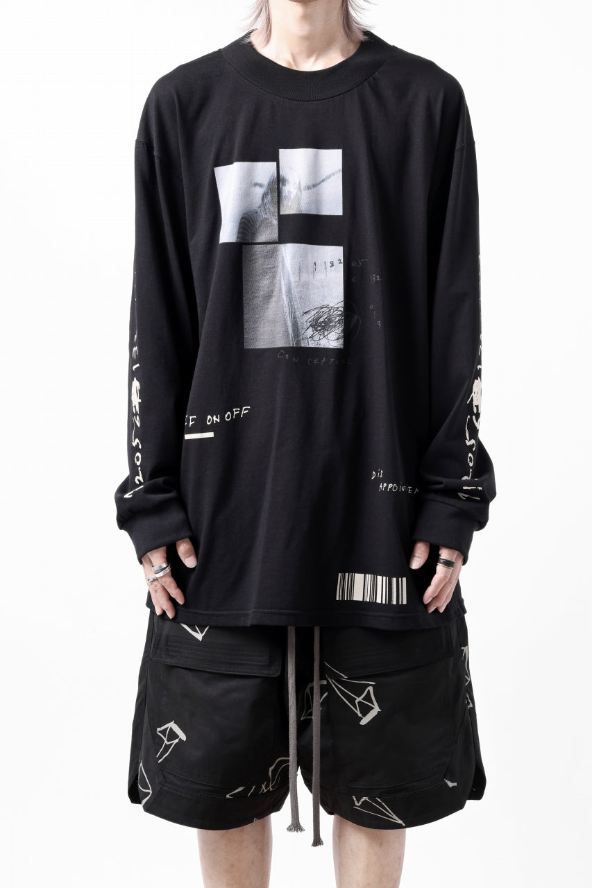 画像をギャラリービューアに読み込む, A.F ARTEFACT THICK-COLLAR BASIC L/S T-SHIRT / TYPE B PRINT (BLACK)