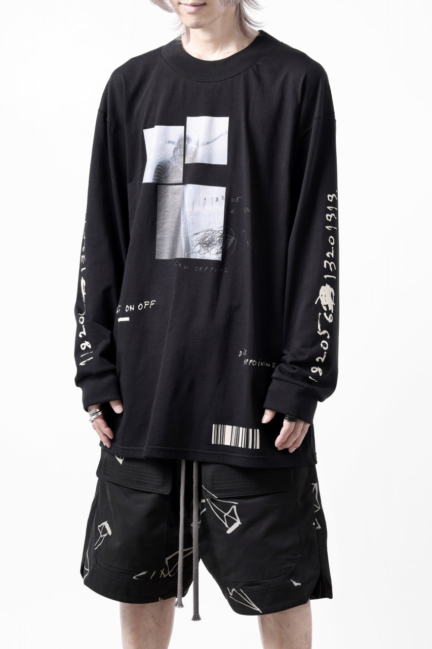 画像をギャラリービューアに読み込む, A.F ARTEFACT THICK-COLLAR BASIC L/S T-SHIRT / TYPE B PRINT (BLACK)