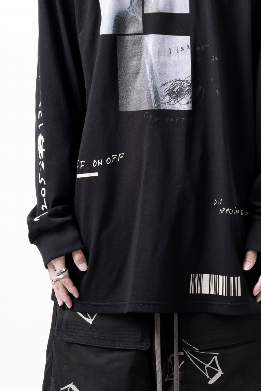 画像をギャラリービューアに読み込む, A.F ARTEFACT THICK-COLLAR BASIC L/S T-SHIRT / TYPE B PRINT (BLACK)