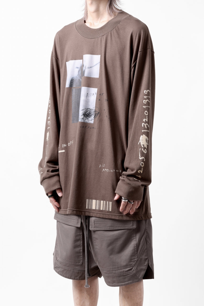 画像をギャラリービューアに読み込む, A.F ARTEFACT THICK-COLLAR BASIC L/S T-SHIRT / TYPE B PRINT (BROWN)
