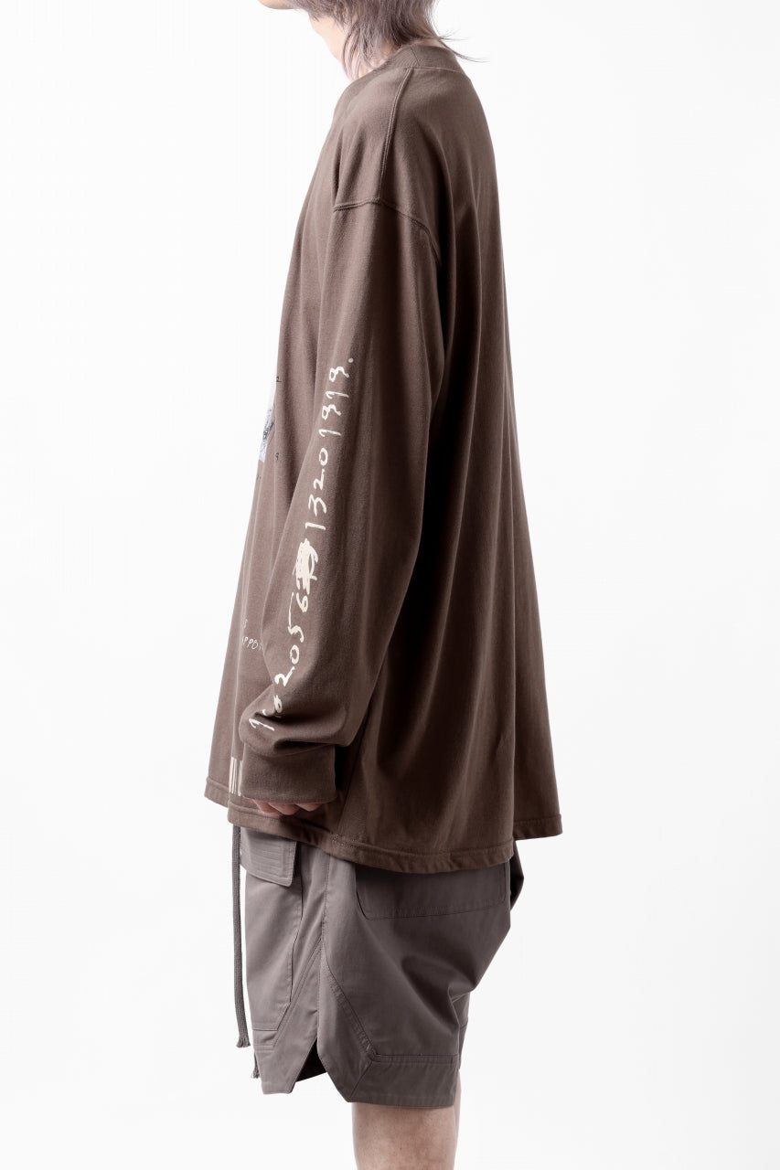 画像をギャラリービューアに読み込む, A.F ARTEFACT THICK-COLLAR BASIC L/S T-SHIRT / TYPE B PRINT (BROWN)