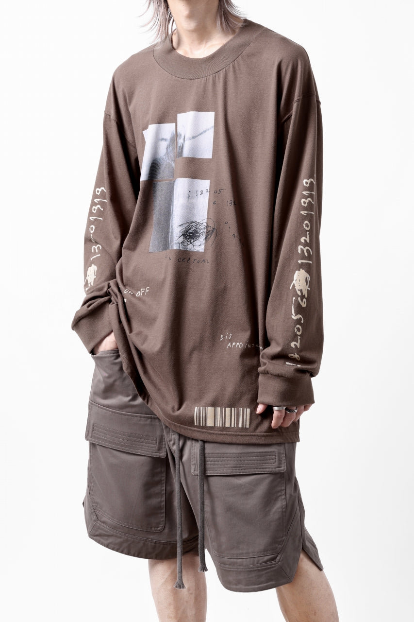 画像をギャラリービューアに読み込む, A.F ARTEFACT THICK-COLLAR BASIC L/S T-SHIRT / TYPE B PRINT (BROWN)