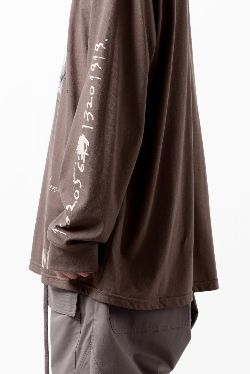 画像をギャラリービューアに読み込む, A.F ARTEFACT THICK-COLLAR BASIC L/S T-SHIRT / TYPE B PRINT (BROWN)
