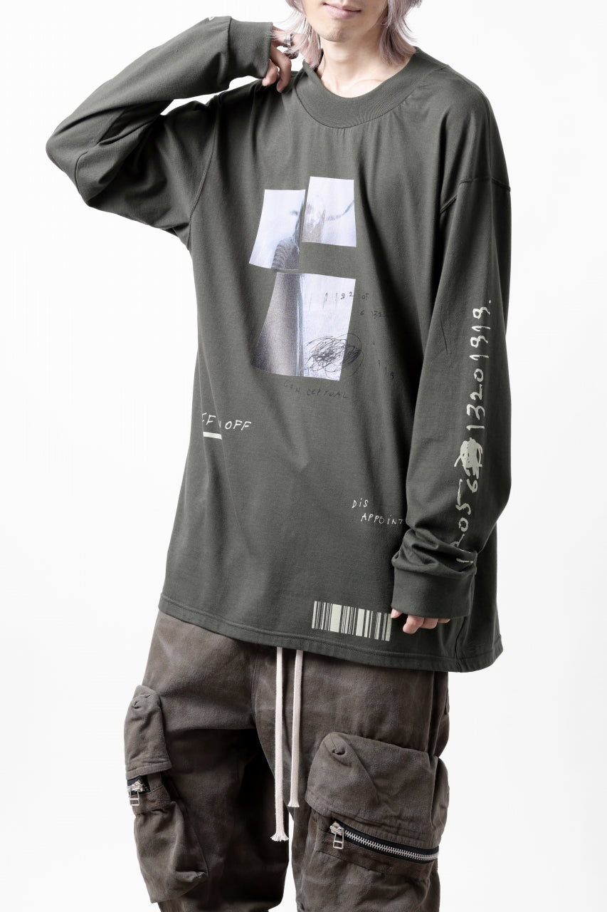 画像をギャラリービューアに読み込む, A.F ARTEFACT THICK-COLLAR BASIC L/S T-SHIRT / TYPE B PRINT (KHAKI)
