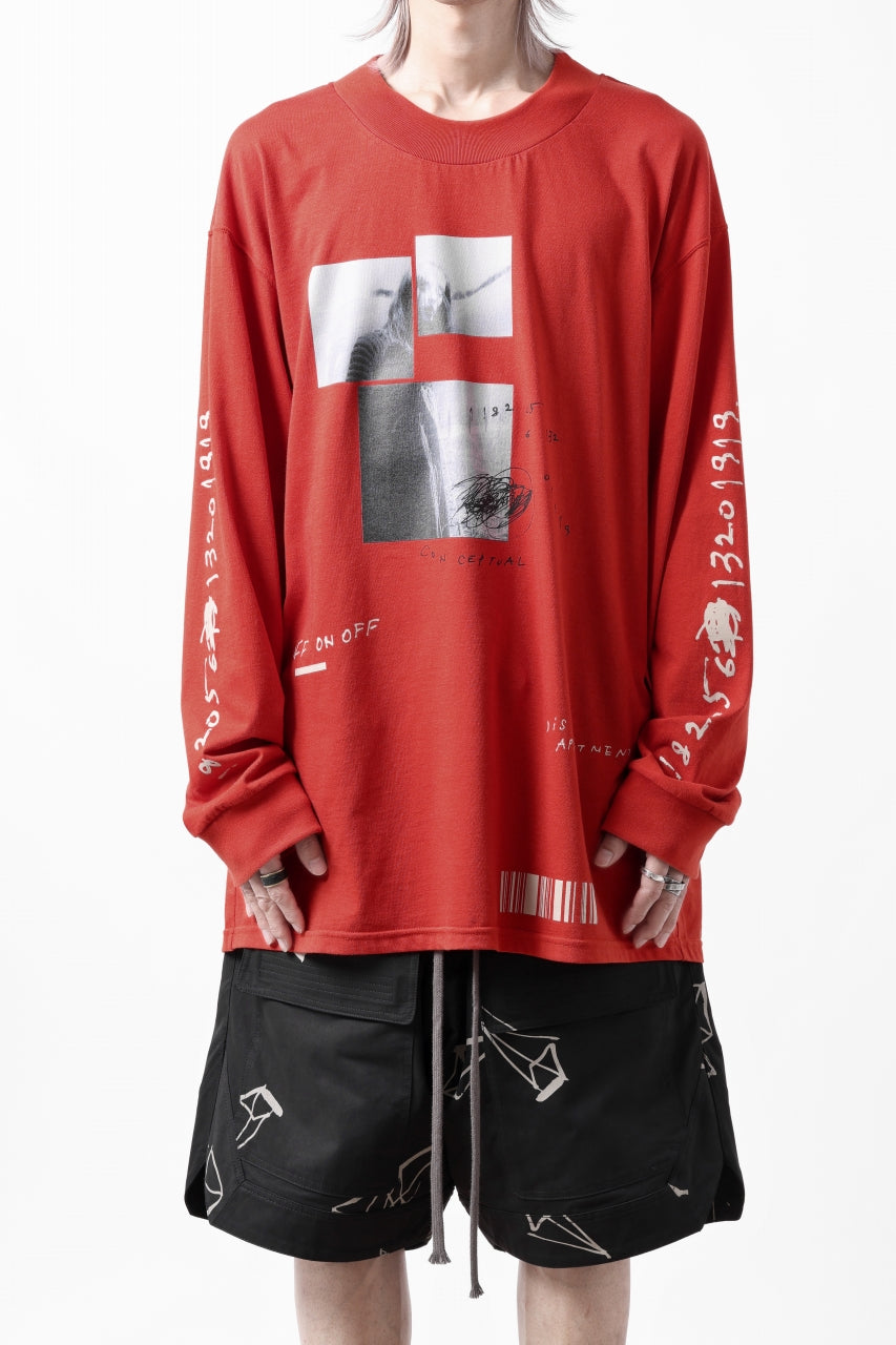 画像をギャラリービューアに読み込む, A.F ARTEFACT THICK-COLLAR BASIC L/S T-SHIRT / TYPE B PRINT (ORANGE)