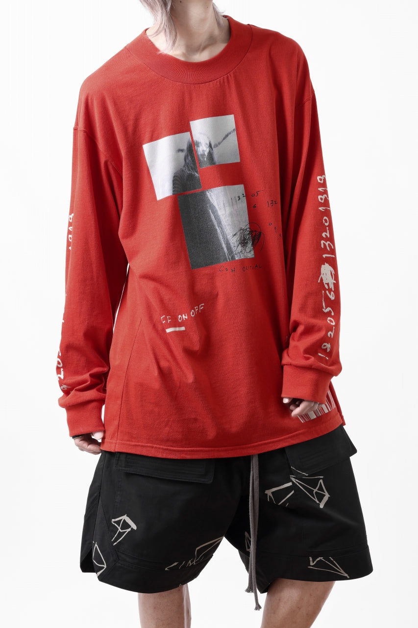 画像をギャラリービューアに読み込む, A.F ARTEFACT THICK-COLLAR BASIC L/S T-SHIRT / TYPE B PRINT (ORANGE)